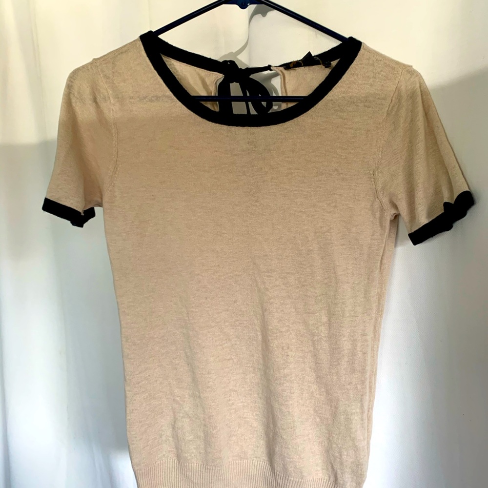 Tan &Black Blouse